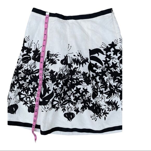 Ann Taylor Loft A line Skirt Black White Size 2 - Picture 3 of 5